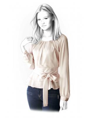 4253 Bluse med dobbelt peplum. Symønster foto