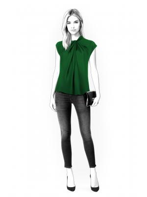 4556 Bluse med draperi foto