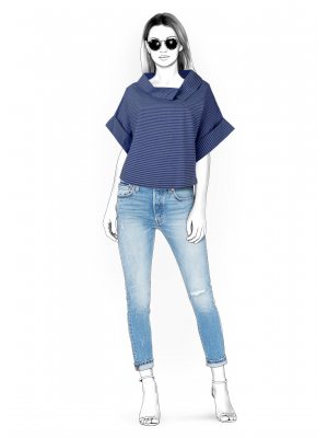4689 Bluse med kimonoærme foto