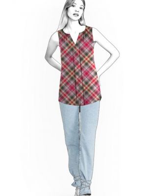 Snitmønster til syning – moderne top med imiteret stolpe, perfekt til casual wear.