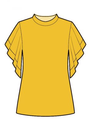 Bluse med chiffonærmer – PDF symønster til download, snitmønster.