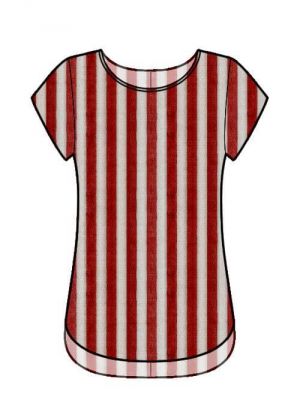 Bluse T-shirt af fast stof – digitalt symønster til download, snitmønster.