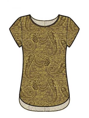 Bluse T-shirt med lynlås og rund hals – elektronisk mønster til syning, DIY projekt.
