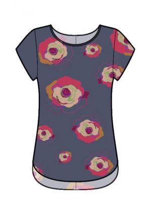 T-shirt bluse af fast stof – PDF symønster, kreer dit mønster, DIY syprojekt.