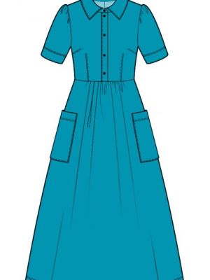 Design din denimstil med digitalt mønster for kjole med knapper tilpasset dine mål.