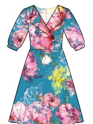 Feminin A-linje kjole med revers for et sofistikeret look.