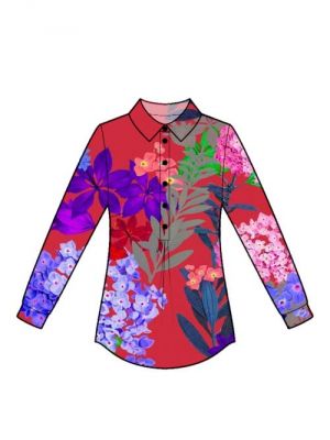 Sy-inspiration Bluse med poloknaplukning og lange ærmer for hobby-syersker.