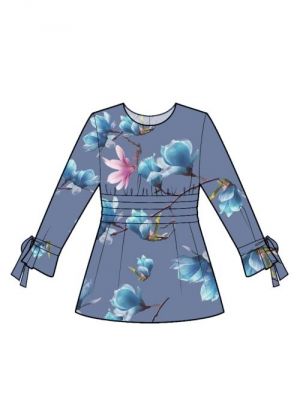 Kreer dit mønster Bluse med linning fra digitalt symønster.