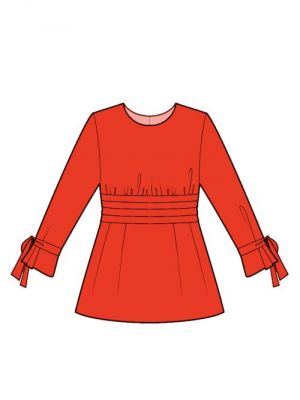 Sy-inspiration Bluse med linning og ærmer til moderne designs.
