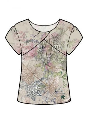 DIY syprojekt, digitalt symønster, bluse med løst bærestykke og pufærmer.