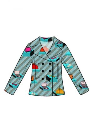 Digitalt symønster for moderne peacoat, download og sy selv.