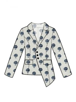 Digitalt PDF symønster for asymmetrisk blazer - ideelt DIY syprojekt.