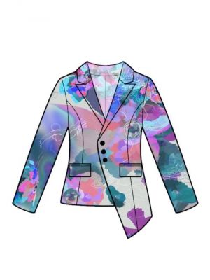 Symønster efter dine egne mål - blazer med skrå kant.