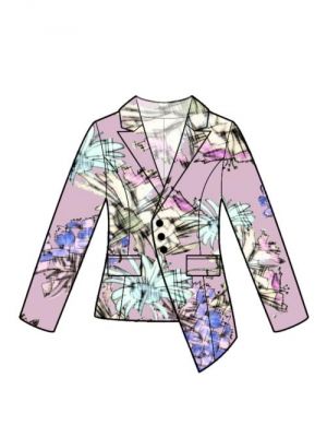 Kreer dit mønster for blazer med skrå kant - sy-inspiration.