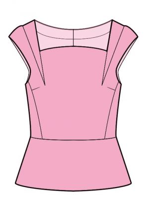 Digitalt symønster, top med peplum, DIY syprojekt.