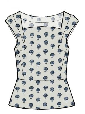 Symønster efter dine egne mål, kreer dit mønster, top med peplum.