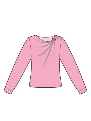 Symønster efter dine egne mål - bluse med drapering og pin broche.