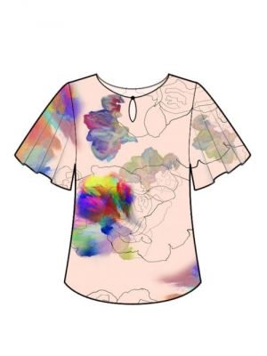 Elektronisk mønster, design din egen bluse med klokkeærmer.