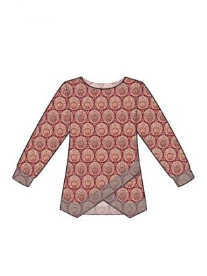 PDF symønster til download, DIY bluse med kontrastkant.