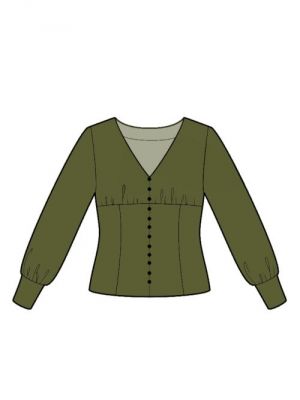 Elektronisk mønster, design din egen bluse med knaplukning.
