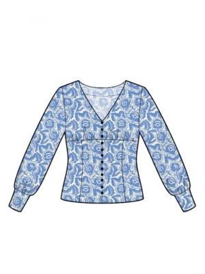 PDF symønster til download, DIY bluse med lange ærmer.