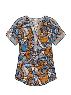 PDF symønster til download, DIY bluse med V-hals.