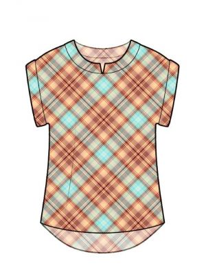 Download mønster, sy en tilpasset bluse-t-shirt.