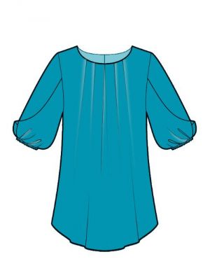 Digitalt symønster for chiffon-bluse i 2-lag.