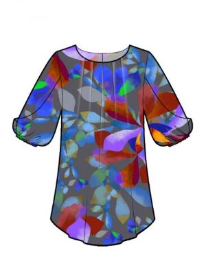 PDF symønster til download, DIY chiffon-bluse i 2-lag.