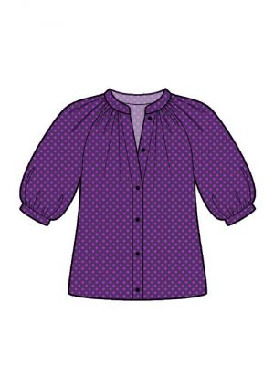 PDF symønster til download, DIY bluse med knapper.