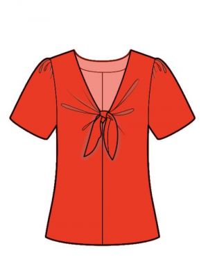 Syinspiration for bluse med bindelukning.