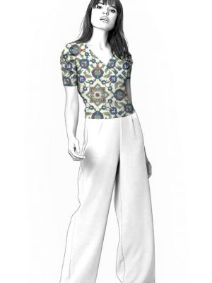 Syinspiration for slå-om bluse med pufærmer.