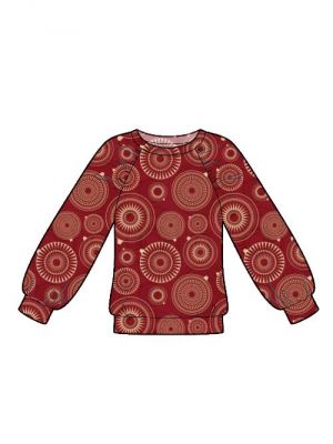 Elektronisk mønster, design din egen sweatshirt med draperede ærmer.