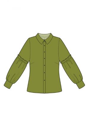 PDF symønster til download, DIY skjortebluse med pufærmer.