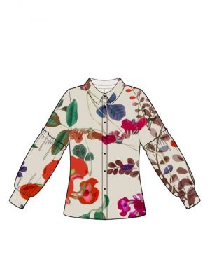 Sy-inspiration for skjortebluse med lange pufærmer.