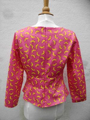 PDF symønster til download, DIY bluse med peplum og lommeklap.