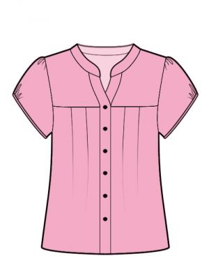 Elektronisk mønster, design din egen chiffon bluse med knapper.