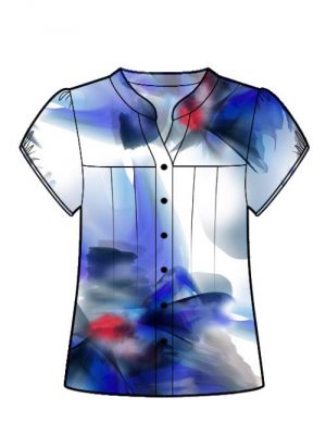 Symønster for moderne DIY chiffon bluse.