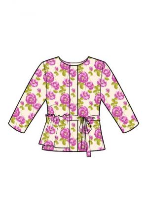 Symønster for moderne DIY jakke med dekorativt peplum.