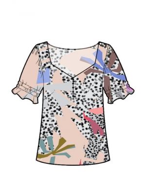 PDF download Bluse med hjerteformet hals og DIY syprojekt.