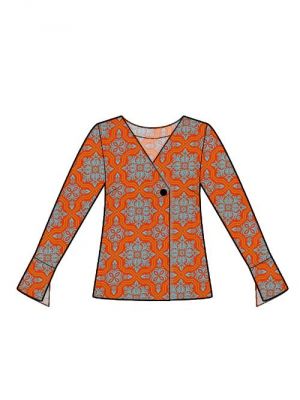 DIY syprojekt Digitalt mønster for bluse med unik lukning.