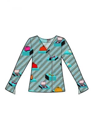 Inspiration til syning Dobbeltradet bluse med innovativ lukning.