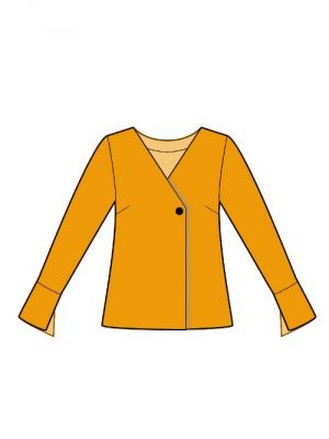Download PDF mønster for designer bluse med dobbelt lukning.