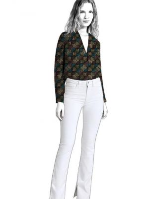 Elegant bluse med smuk krave og rynkedetaljer for sofistikeret stil.