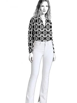 Feminin og elegant bluse med krave og rynker.