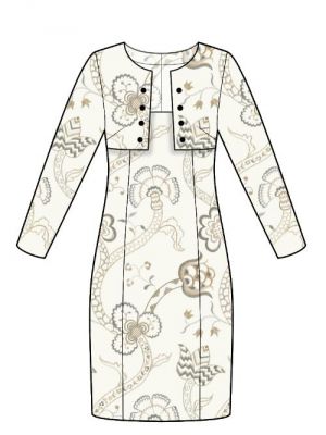 Find syinspiration med vores kjole-mønster med bolero-design.