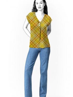 Inspirerende PDF symønster for bluse med polo-lukning – perfekt til DIY projekter.