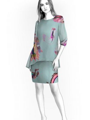 Opnå et sofistikeret look med en hjemmesyet blyantkjole i to lag chiffon.