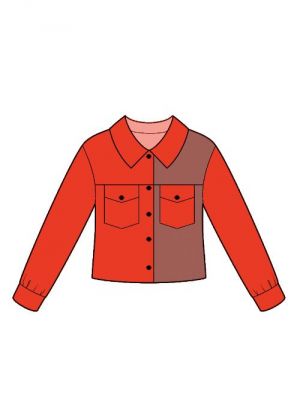 Sy din egen skjortejakke med vores detaljerede snitmønster, perfekt til fashion-forward syersker.