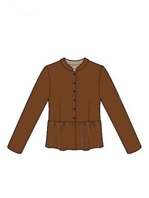 Digitalt symønster til jakke med rynket peplum klar til download for DIY syprojekter.